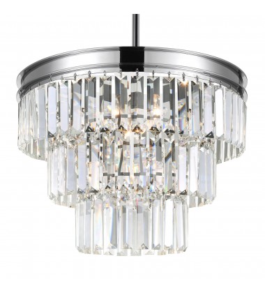  Weiss 5 Light Down Chandelier With Chrome Finish (9969P18-5-601) - CWI