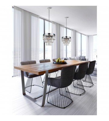  Weiss 5 Light Down Chandelier With Chrome Finish (9969P18-5-601) - CWI
