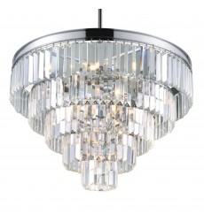  Weiss 12 Light Down Chandelier With Chrome Finish (9969P24-12-601) - CWI