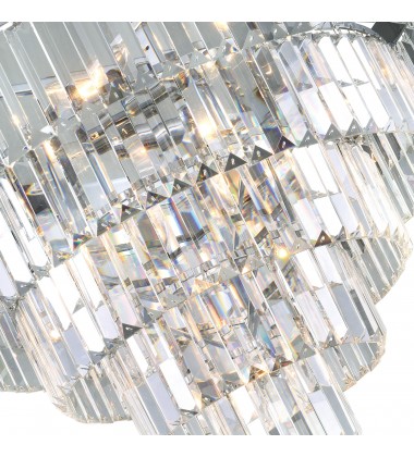  Weiss 12 Light Down Chandelier With Chrome Finish (9969P24-12-601) - CWI