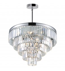  Weiss 12 Light Down Chandelier With Chrome Finish (9969P24-12-601) - CWI