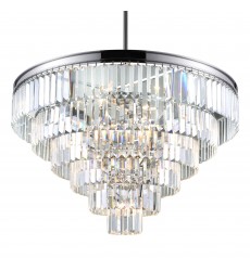 Weiss 15 Light Down Chandelier With Chrome Finish (9969P30-15-601) - CWI