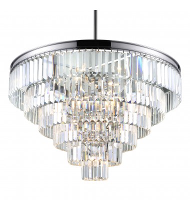  Weiss 15 Light Down Chandelier With Chrome Finish (9969P30-15-601) - CWI