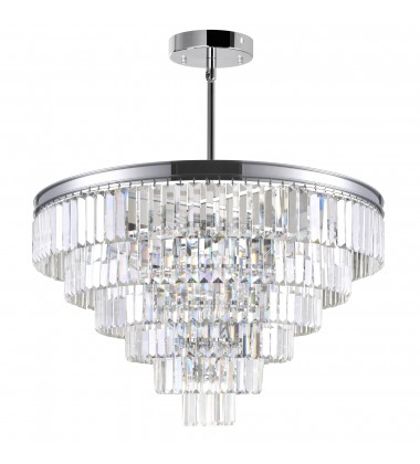  Weiss 15 Light Down Chandelier With Chrome Finish (9969P30-15-601) - CWI