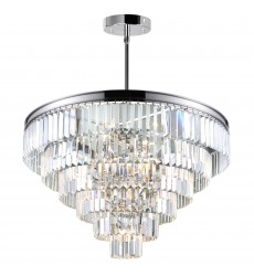  Weiss 15 Light Down Chandelier With Chrome Finish (9969P30-15-601) - CWI