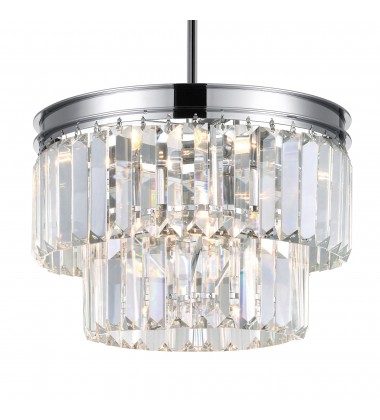  Weiss 5 Light Down Mini Chandelier With Chrome Finish (9969P8-5-601) - CWI