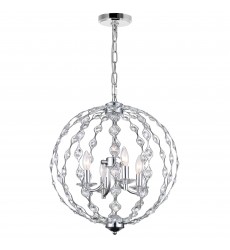  Esia 4 Light Chandelier With Chrome Finish (9970P19-4-601) - CWI