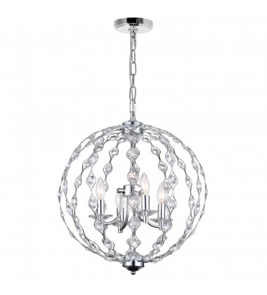  Esia 4 Light Chandelier With Chrome Finish (9970P19-4-601) - CWI