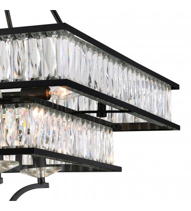  Shalia 8 Light Chandelier With Black Finish (9972P23-8-101) - CWI