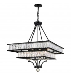  Shalia 8 Light Chandelier With Black Finish (9972P23-8-101) - CWI