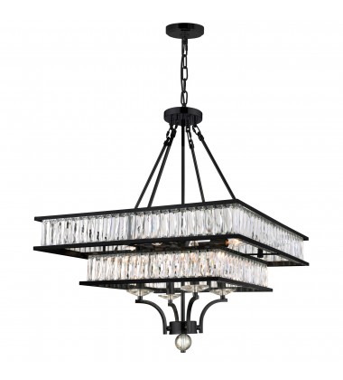  Shalia 8 Light Chandelier With Black Finish (9972P23-8-101) - CWI