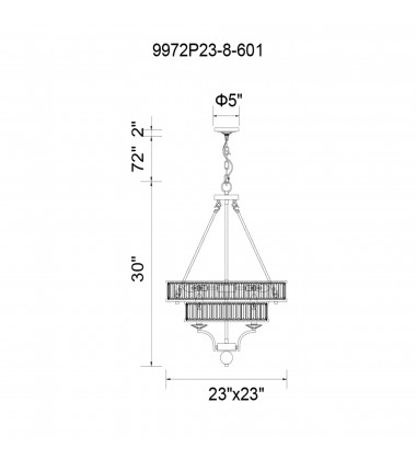  Shalia 8 Light Chandelier With Chrome Finish (9972P23-8-601) - CWI