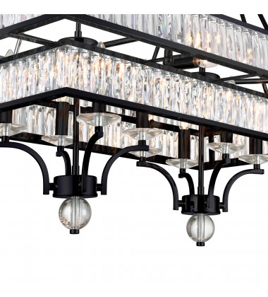  Shalia 16 Light Island Chandelier With Black Finish (9972P37-16-101) - CWI