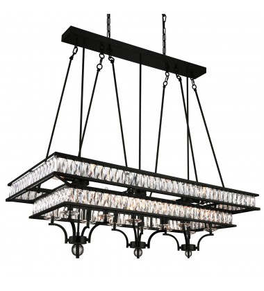  Shalia 20 Light Island Chandelier With Black Finish (9972P47-20-101) - CWI