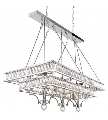 Shalia 20 Light Island Chandelier With Chrome Finish (9972P47-20-601) - CWI