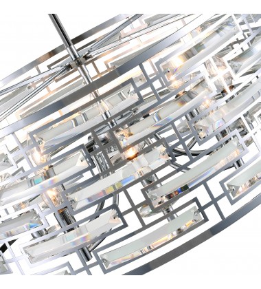  Petia 6 Light Drum Shade Chandelier With Chrome Finish (9975P20-6-601) - CWI