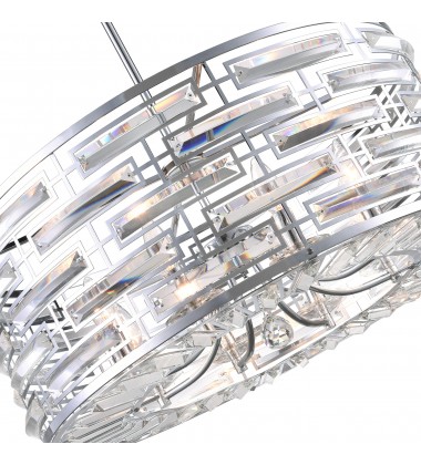  Petia 8 Light Drum Shade Chandelier With Chrome Finish (9975P25-8-601) - CWI