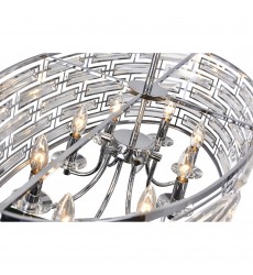  Petia 8 Light Drum Shade Island Light With Chrome Finish (9975P39-8-601) - CWI
