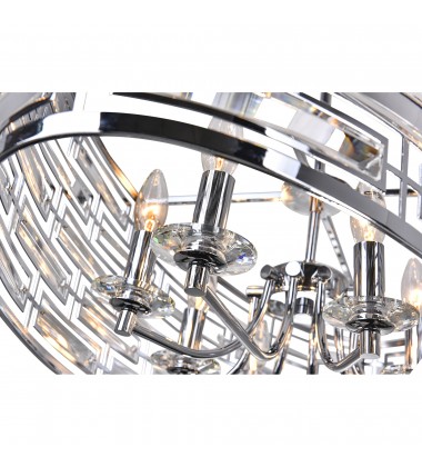  Petia 8 Light Drum Shade Island Light With Chrome Finish (9975P39-8-601) - CWI