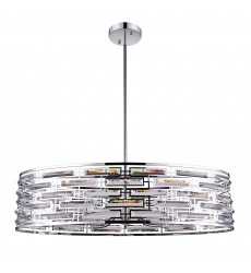  Petia 8 Light Drum Shade Island Light With Chrome Finish (9975P39-8-601) - CWI