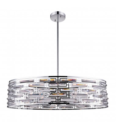 Petia 8 Light Drum Shade Island Light With Chrome Finish (9975P39-8-601) - CWI