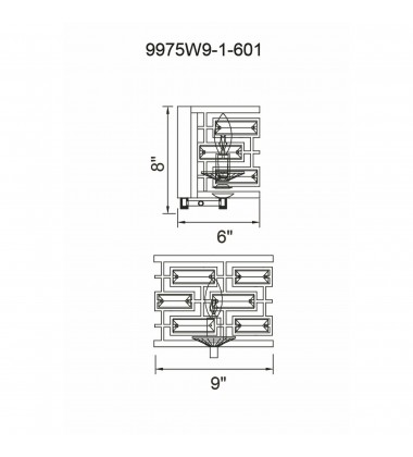  Petia 1 Light Vanity Light With Chrome Finish (9975W9-1-601) - CWI