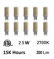  CWI-2.5 Watt G9 LED Bulb 3000K (Set of 10) (G9K2700-10)