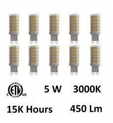  CWI-5 Watt G9 LED Bulb 3000K (Set of 10) (G9K3000-5W-10)