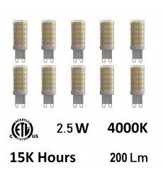  CWI-2.5 Watt G9 LED Bulb 4000K (Set of 10) (G9K4000-10)
