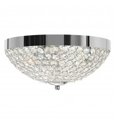  Globe 3 Light Bowl Flush Mount With Chrome Finish (QS8357C12C) - CWI