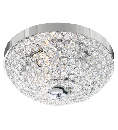  Globe 3 Light Bowl Flush Mount With Chrome Finish (QS8357C12C) - CWI