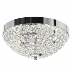  Globe 3 Light Bowl Flush Mount With Chrome Finish (QS8357C12C) - CWI