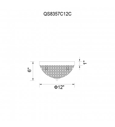  Globe 3 Light Bowl Flush Mount With Chrome Finish (QS8357C12C) - CWI
