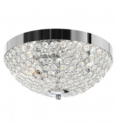  Globe 3 Light Bowl Flush Mount With Chrome Finish (QS8357C12C) - CWI