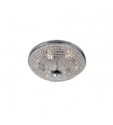  Globe 6 Light Bowl Flush Mount With Chrome Finish (QS8357C20C) - CWI