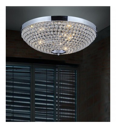 Globe 6 Light Bowl Flush Mount With Chrome Finish (QS8357C20C) - CWI
