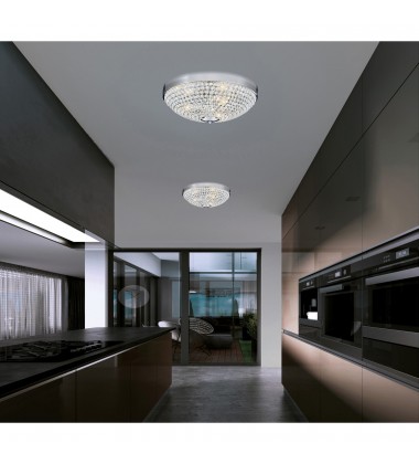  Globe 6 Light Bowl Flush Mount With Chrome Finish (QS8357C20C) - CWI