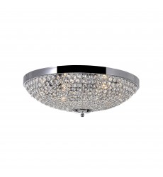  Globe 6 Light Bowl Flush Mount With Chrome Finish (QS8357C20C) - CWI