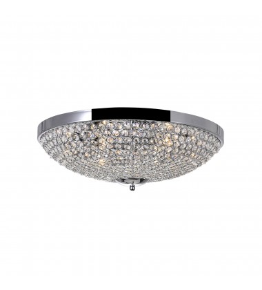  Globe 6 Light Bowl Flush Mount With Chrome Finish (QS8357C20C) - CWI