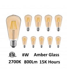  CWI-ST19 Warm White 2700K LED 8W Light Bulb (Set of 10) (ST19K2700W8-10)