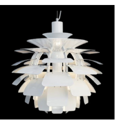 42091W-Artichoke 16-in White 1 Light Pendant