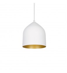  49108-WH/GD-Helena 8-in White/Gold 1 Light Pendant