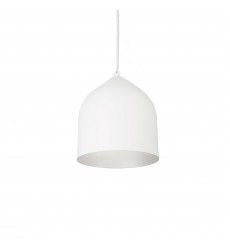  49108-WH/SV-Helena 8-in White/Silver 1 Light Pendant