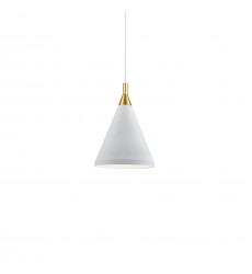  492710-WH/GD-Dorothy 10-in White With Gold Detail 1 Light Pendant