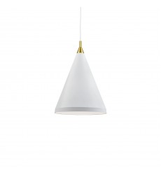  492716-WH/GD-Dorothy 16-in White With Gold Detail 1 Light Pendant