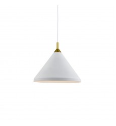  492814-WH/GD-Dorothy 14-in White With Gold Detail 1 Light Pendant