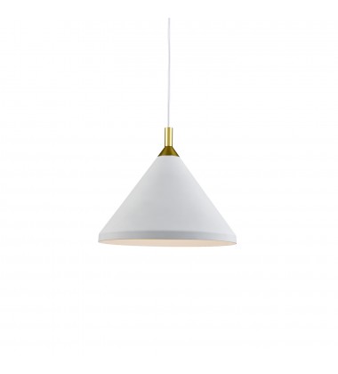  492814-WH/GD-Dorothy 14-in White With Gold Detail 1 Light Pendant