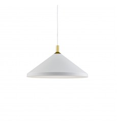  493118-WH/GD-Dorothy 18-in White With Gold Detail 1 Light Pendant