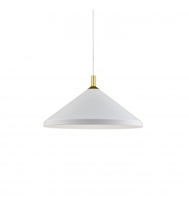  493118-WH/GD-Dorothy 18-in White With Gold Detail 1 Light Pendant