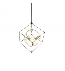  CH19234-BK/AN-Monza 34-in Black/Antique Brass LED Chandeliers